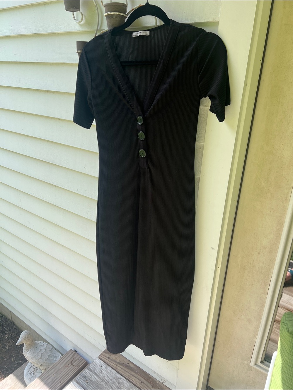 Zara Short-Sleeve Button-Front Midi Dress